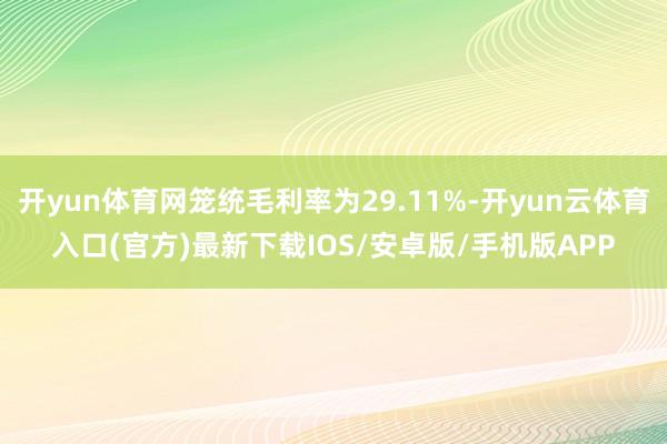 开yun体育网笼统毛利率为29.11%-开yun云体育入口(官方)最新下载IOS/安卓版/手机版APP