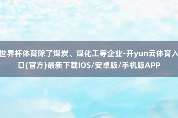 世界杯体育除了煤炭、煤化工等企业-开yun云体育入口(官方)最新下载IOS/安卓版/手机版APP