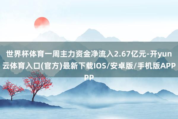 世界杯体育一周主力资金净流入2.67亿元-开yun云体育入口(官方)最新下载IOS/安卓版/手机版APP