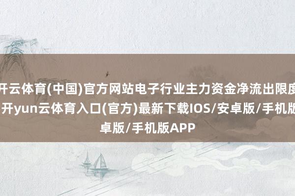 开云体育(中国)官方网站电子行业主力资金净流出限度居首-开yun云体育入口(官方)最新下载IOS/安卓版/手机版APP