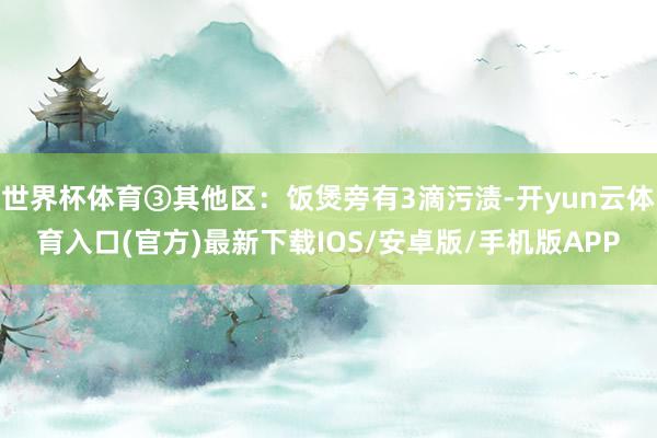 世界杯体育③其他区:饭煲旁有3滴污渍-开yun云体育入口(官方)最新下载IOS/安卓版/手机版APP